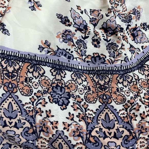 #0140 Bailey Blue Handkerchief Print Summer Wide Sleeve Dress-S - Picture 3 of 7